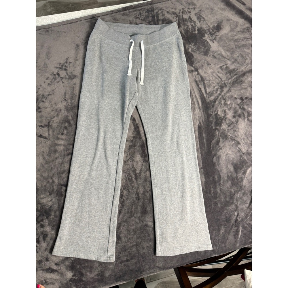 Hollister Womens Grey Wide Leg Fleece Sweatpants Drawstring Joggers Size M